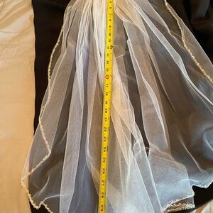 Elegant White Veil overlay. NEVER WORN. 30 inch length